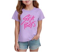T-Shirt à Manches Courtes pour Fille Garçon Kpop D-Demon H-Hunters Huntrix Huntr/X Tee Shirt Manche Courte Col Rond Graphique Enfants Mode Filles Mignon T-Shirt Hauts pour Filles Shirts à Manches