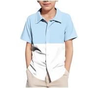 T-shirt à manches courtes pour filles - Col rond - Léger et confortable - Décontracté - Pour l'école et le sport - Pour enfants de 5 à 15 ans, Bleu clair., 11 ans