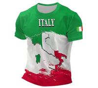 T-shirt à manches courtes pour homme avec drapeau italien, athlétique, course, gym, été basique, armoiries de l'Italie de la République italienne, hauts de festival de vacances, Vert 10., M