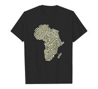 T-shirt à manches courtes pour homme - Col rond - Imprimé empreintes digitales - Style décontracté - Pour l'été, Noir , 4XL