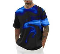 T-shirt à manches courtes pour homme, coupe régulière, col rond et manches courtes, pour l'intérieur et l'extérieur, la marche, le sport, la vie quotidienne, Rouge, XL