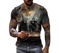 T-shirt à manches courtes pour homme facile à porter - Imprimé 3D - Pour l'intérieur et l'extérieur, la marche, le sport, la vie quotidienne, gris, L