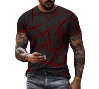 T-shirt à manches courtes pour homme facile à porter - Imprimé rouge - T-shirt à manches courtes tendance décontracté et confortable pour l'intérieur et l'extérieur, la marche, le sport, la vie
