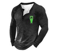 T-shirt à manches courtes pour homme facile à porter - Imprimé Saint - Chemise tendance à manches courtes pour l'intérieur et l'extérieur, la marche, le sport, la vie quotidienne, Noir , S