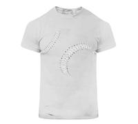T-shirt à manches courtes pour homme facile à porter - Lettre de baseball imprimée - Col rond - Pour l'intérieur et l'extérieur, la marche, le sport, la vie quotidienne, blanc, 4XL