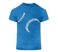T-shirt à manches courtes pour homme facile à porter - Lettre de baseball imprimée - Col rond - Pour l'intérieur et l'extérieur, la marche, le sport, la vie quotidienne, bleu, 5XL