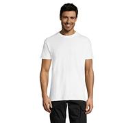T-shirt à manches courtes pour homme | Lot de 5 | Coton | Col rond (blanc, M)