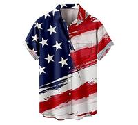 T-shirt à manches courtes pour homme - Motif drapeau de l'indépendance - Impression numérique 3D - Mode personnalisée - Infroissable, b-rouge, XXXL