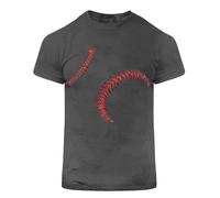 T-shirt à manches courtes pour homme - Uni - Lettre de baseball imprimée - Col rond - Pour l'intérieur et l'extérieur, la marche, le sport, la vie quotidienne, gris foncé, 3XL