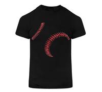 T-shirt à manches courtes pour homme - Uni - Lettre de baseball imprimée - Col rond - Pour l'intérieur et l'extérieur, la marche, le sport, la vie quotidienne, Noir , XL