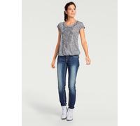 T-shirt à manches courtes qualité dévoré, imprimé effet ton sur ton - Linea Tesini - gris GRIS 44