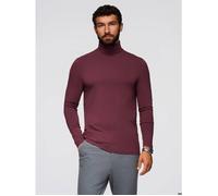 T-shirt à manches longues avec col roulé - Ombre - Pour Homme - Bordeaux S