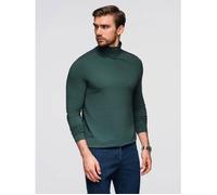 T-shirt à manches longues avec col roulé - Ombre - Pour Homme - Vert foncé S