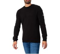 T-shirt à manches longues Badge Waffle - CALVIN KLEIN JEANS - Homme - Noir - 50% coton transitionnel S