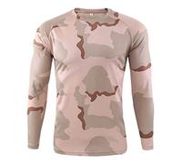 T-shirt à manches longues camouflage à séchage rapide pour homme - Motif python - T-shirt tactique à séchage rapide - T-shirt de fitness léger et respirant, kaki, S