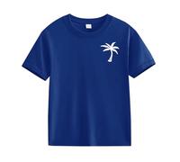 T-shirt à manches longues confortable et respirant en cocotier pour fille, bleu, 8-9 ans