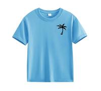 T-shirt à manches longues confortable et respirant en cocotier pour fille, bleu ciel, 8-9 ans