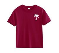 T-shirt à manches longues confortable et respirant en cocotier pour fille, rouge, 8-9 ans