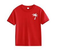 T-shirt à manches longues confortable et respirant en cocotier pour fille, Rouge pastèque, 8-9 ans