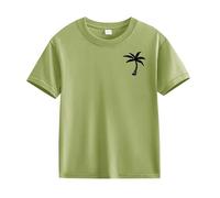 T-shirt à manches longues confortable et respirant en cocotier pour fille, vert, 10-11Years