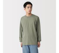 T-shirt à manches longues en coton épais pour homme Gris Charbon XL