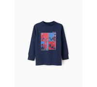 T-shirt à manches longues en coton spider-man bleu foncé 6A