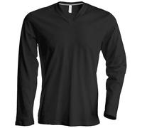 T-shirt à manches longues et col en V Kariban, coupe cintrée, 100% (RW708)