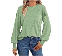 T-Shirt À Manches Longues Femme Col Round Blouse Chic Et Élégant Lâche Haut Décontracté Tee Shirt Couleur Unie Tunique Basic Top Pullover Coton Tendance Polyvalent Automne Printemps 2026