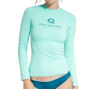 T-Shirt à Manches Longues pour Femme Beachvolleyball Sport - Polyamide recyclé (M, Aqua)