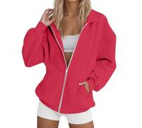 T-shirt à manches longues pour femme en coton rayé - Veste polaire pour femme - Fin et léger - Sweat à capuche - Pull à capuche - Pull à capuche en coton confortable - Élégant - Automne - Hiver