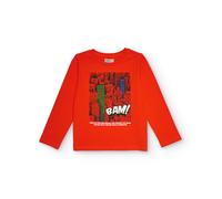 T-shirt à manches longues pour garçon avec imprimé urbain rouge 4A