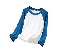 T-shirt à manches longues pour garçons, filles, enfants, raglan pour enfants, tout-petits, adolescents, petits magasins, bleu, 5-6 ans