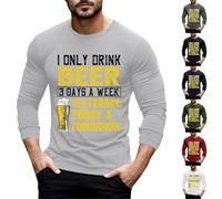 T-shirt à manches longues pour homme avec inscription humoristique « Biertrinker » - Pour les amateurs de bière - Pour la fête de la bière de Munich, bleu, 4XL