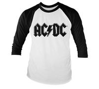 T-Shirt À Manches Longues Retro Noir Avec Logo AC/DC Officiellement Licencié