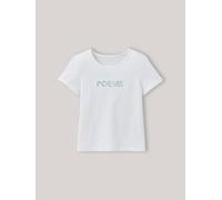 T-shirt à message en tissu liberty en coton biologique ecru 4A