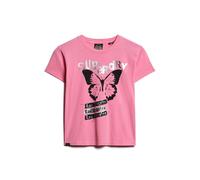 Superdry Indigo Workwear Cap Lo-fi Rock Graphic Fitted Short Sleeve T-shirt Rose M Femme