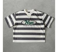 T-shirt à motif "NYC" bicolore noir et blanc extra épais pour hommes PAVTRO, idéal pour la Saint-Valentin, le printemps à l'été, cadeau pour mon petit ami, le Mardi Gras, vintage, streetwear, fête, la