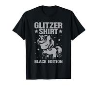 T-Shirt à Paillettes Black Edition - Noir - Licorne - Inscription Humoristique T-Shirt