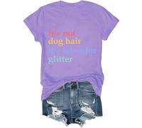 T-shirt à paillettes It's Not Dog Hair It's A Labrador Glitter, It's Not Dog Hair It's A Labrador Glitter, Funny Shirts Women Man, violet clair, 3XL