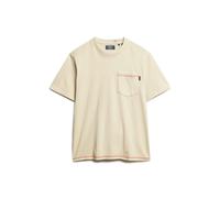 Superdry Contrast Stitch Pocket Short Sleeve T-shirt Beige S Homme