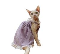 T-shirt à pois pour chat Sphynx Devon Rex, 12 couleurs, col roulé à manches longues, tenue basique d'automne et d'hiver pour chats sans poils, haut chaud au quotidien XS à XXXL (2XL+, violet)