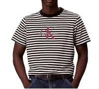 T-Shirt à Rayure Noir/Écru Homme Calvin Klein Jeans 20s Stripe XXL