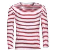 T-Shirt À Rayures Longues Manches Bleues Ou Rouges Et Blanches