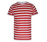 T-shirt à rayures rouge / blanc et bleu / noir pour hommes et enfants (garçons) - - S