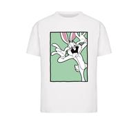 Merchcode T-shirt 'Looney Tunes Bugs Bunny Funny Face' jade / rose / noir / blanc, Taille S