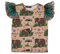 T-shirt Ã volants fille Raspberry Republic Wooly Mammoth Marron 4/5 ans