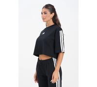 T-Shirt Adidas Crop Pour Femme Nero Manches Courtes JD4998 Coton