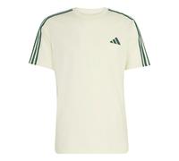 adidas Homme Essentials 3-Stripes Single Jersey Left Chest Nded Shirt, Ivory/Collegiate Green, XL