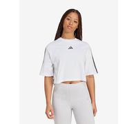 T-shirt adidas Essentials Cotton Loose 3 Stripe manches courtes blanc noir femme - M