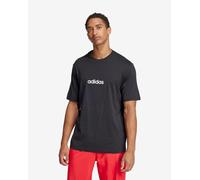 T-shirt adidas Essentials Linear Single Jersey manches courtes noir pur blanc - L